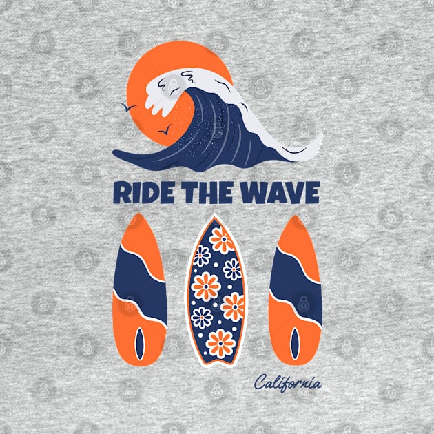 Ride the wave surfboard california by Rdxart